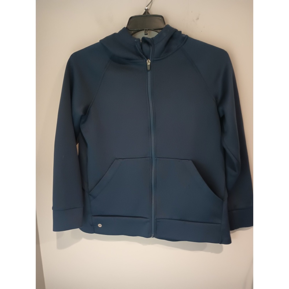 Avia Girls M 8-10 Blue Cove Full Zip Hoodie Jacket Activewear Lattice Back Coat
